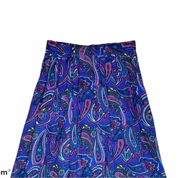 Vintage Boho Paisley Print Side Pockets Skirt - Picture 4 of 16